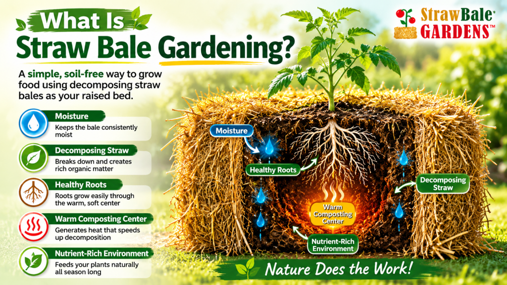 What is straw bale gardening img